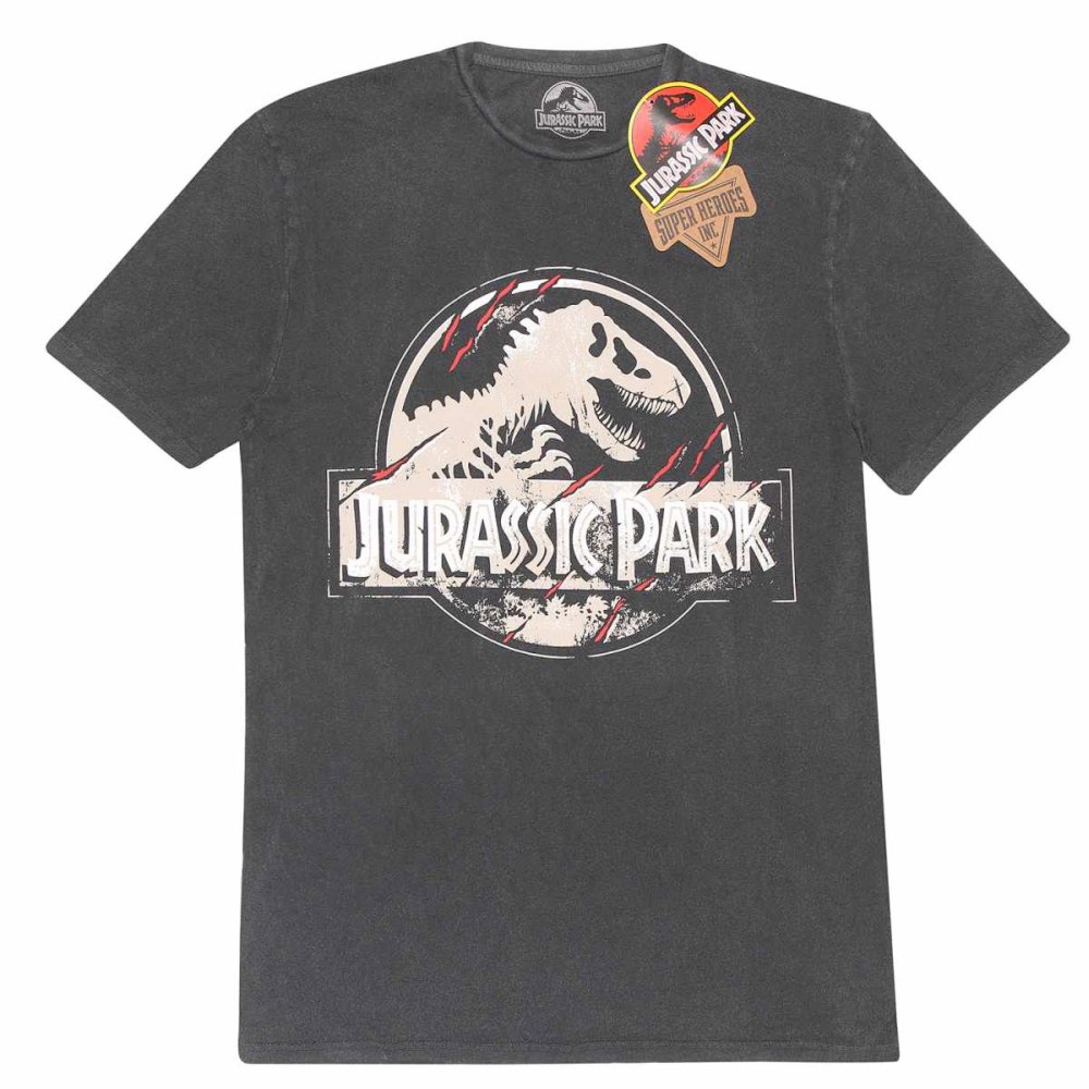 Jurassic Park - Scratched Logo T-shirt Homme - Noir